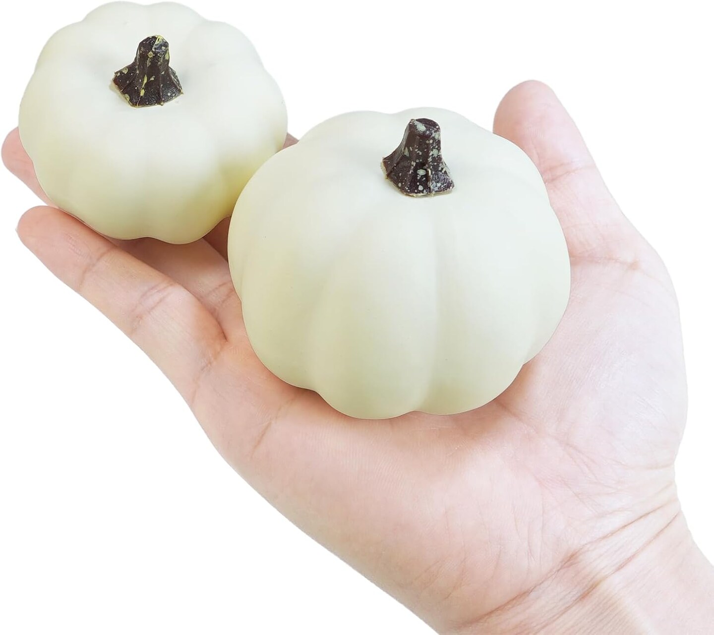 48 Pieces Mini Harvest Baby Boo Foam Pumpkins, Rustic White Fall Artificial Pumpkins, Decorative Pumpkins for Farmhouse Wedding Halloween DIY Projects: Thanksgiving Tiered Tray Tabletop Display