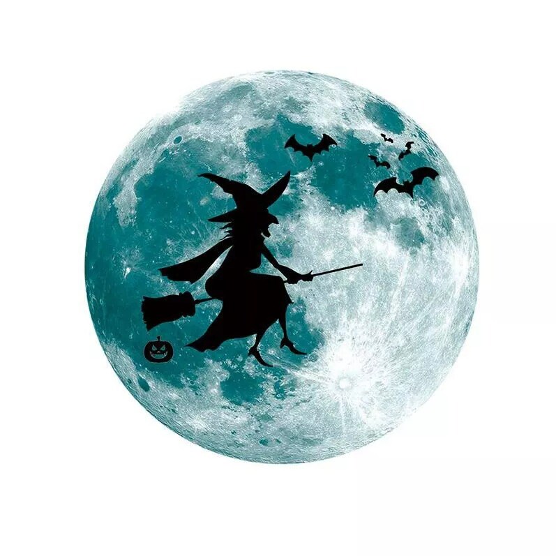 Luminous Halloween Wall Stickers Room Home Decor Glow In The Dark 3D Moon Decal