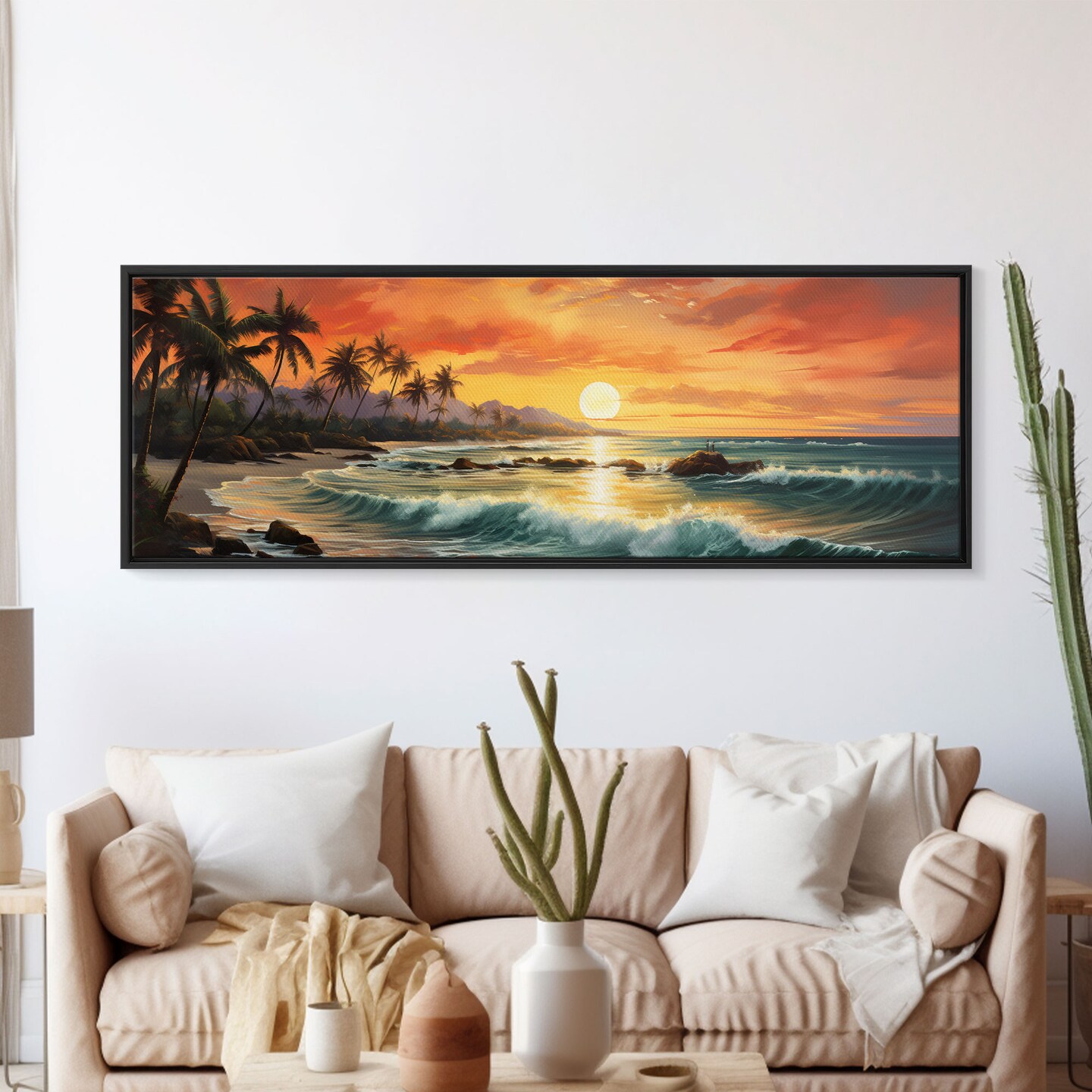 Large oil painting on canvas, Ocean scape, beachscape, factory calm sea paingitn,Bedroom Living room painting, fireplace wall art, Lounge Mural