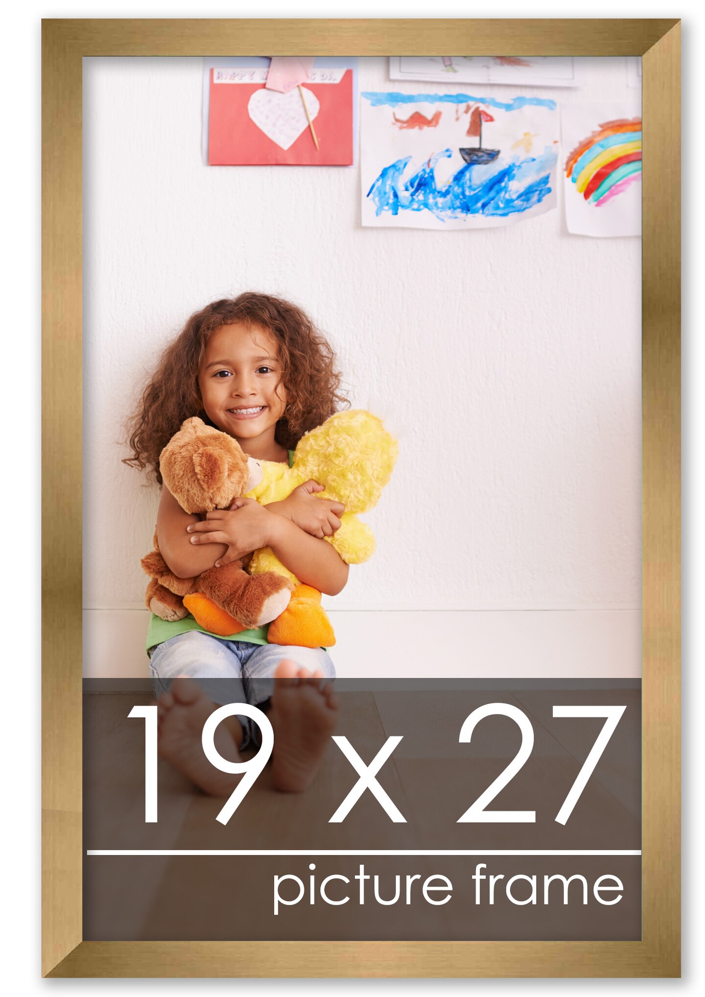 19x27 Solid Wood Picture Frame with UV-Resistant Acrylic & Acid-Free Backing, Available in 6 Finishes: Matte Black, Matte White, Metallic Bronze, Silver, Natural Wood Grain & Mahogany