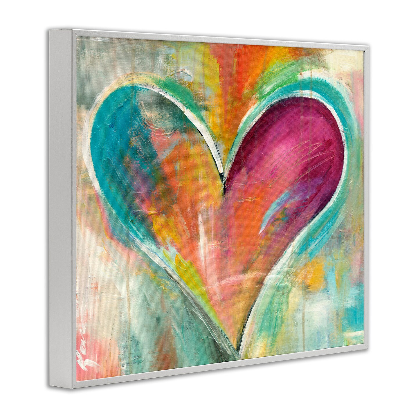 Stupell Industries Abstract Textural Heart Painting Framed Giclee Art