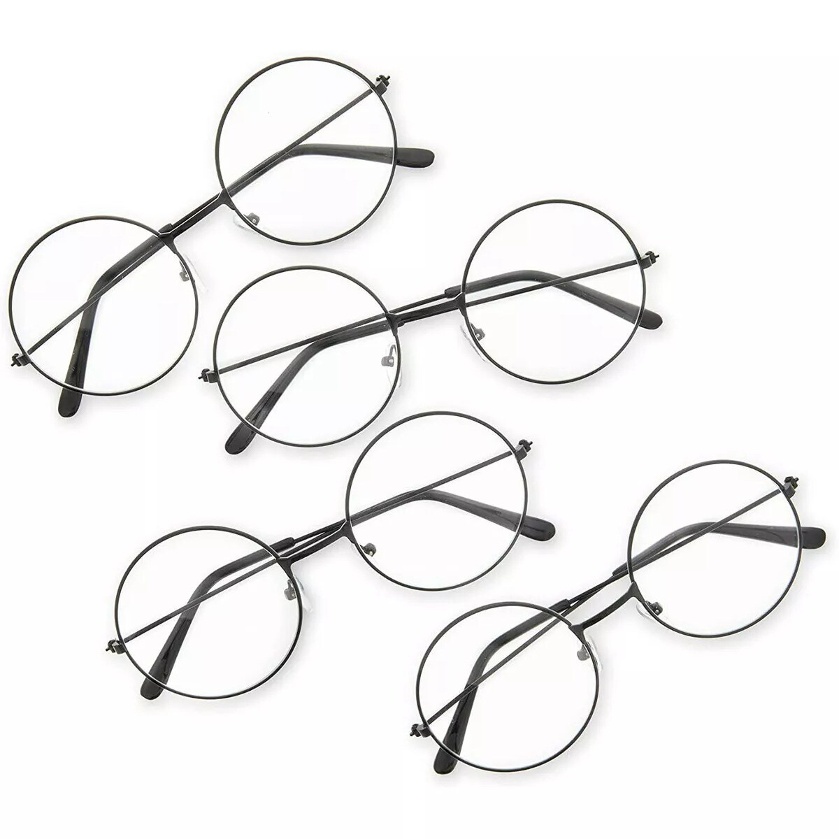 Wizard Glasses, Halloween Costume Accessories (Black, 4 Pack)