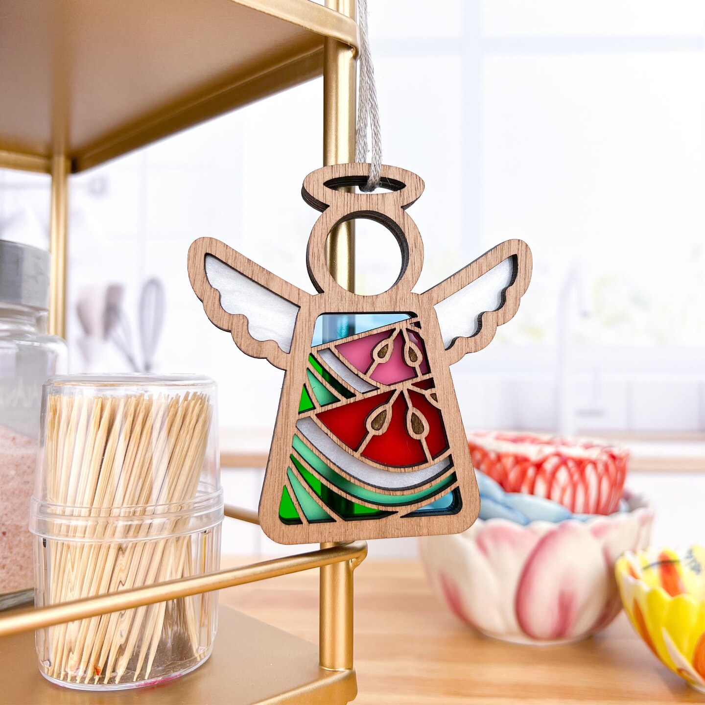 3.5&#x22; Summer Watermelon Ornament - Handcrafted in Texas - Mother&#x27;s Angels&#xAE; Figurine - Mother&#x27;s Day Gifts