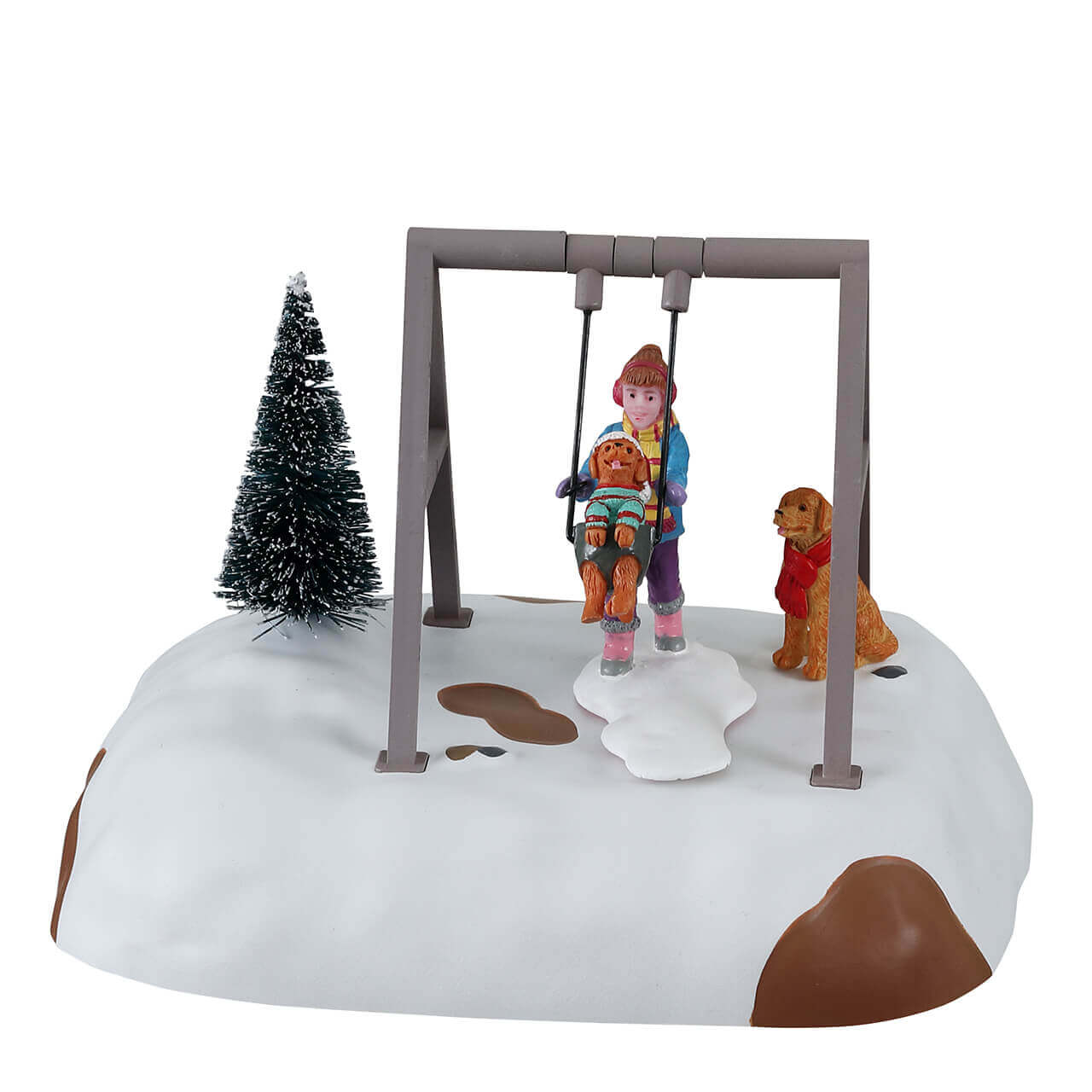 LEMAX Puppy Gets a Swing Ride, Battery Operated (4.5V) #14836