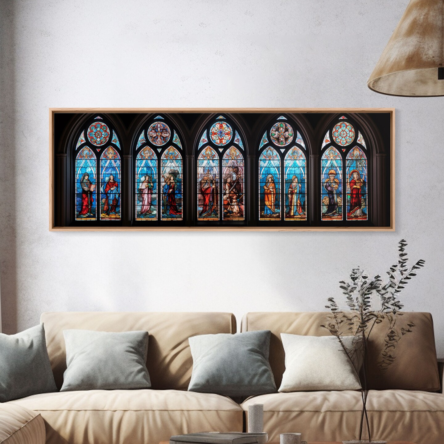 Stained Glass Windows Canvas Print, Stained Glass Painting On Canvas, Church Stained Glass Windows Fine Art Print 65-168 product 4