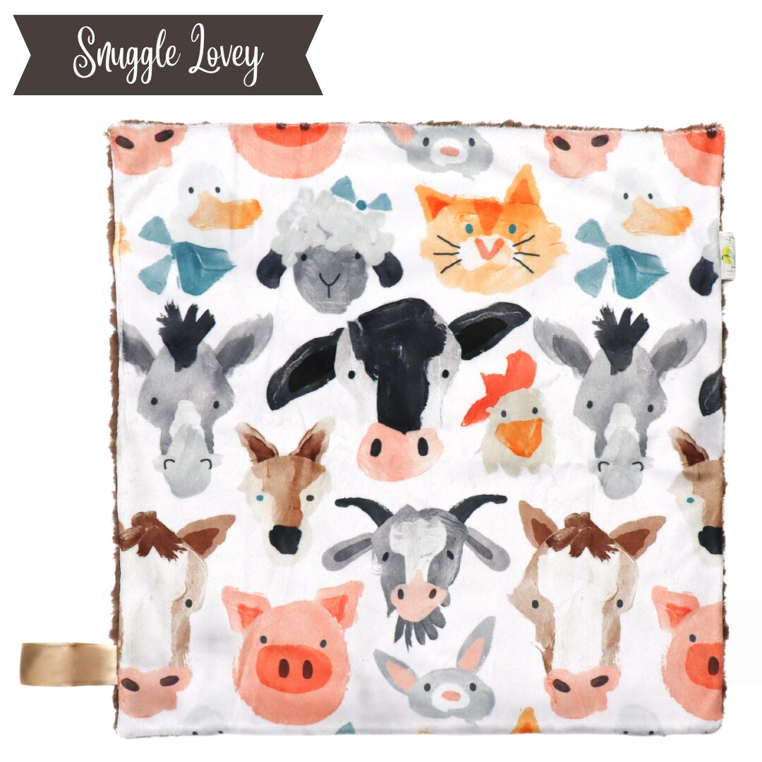 Personalized Baby Blanket With Farm Animals - Custom Name Soft Minky Fleece Blanket 30x40 Inches