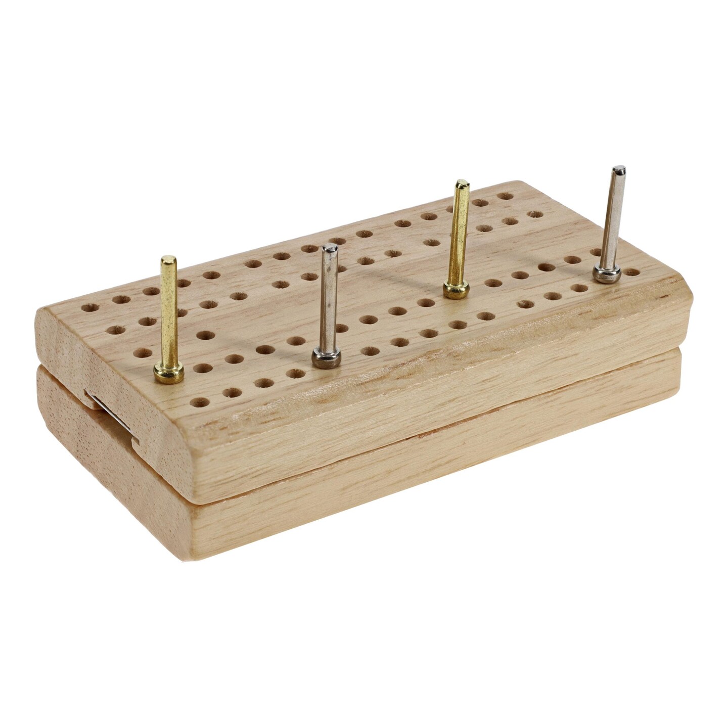 WE Games Mini Travel Cribbage Board - Wood, Folding 2 Player Board with Metal Pegs