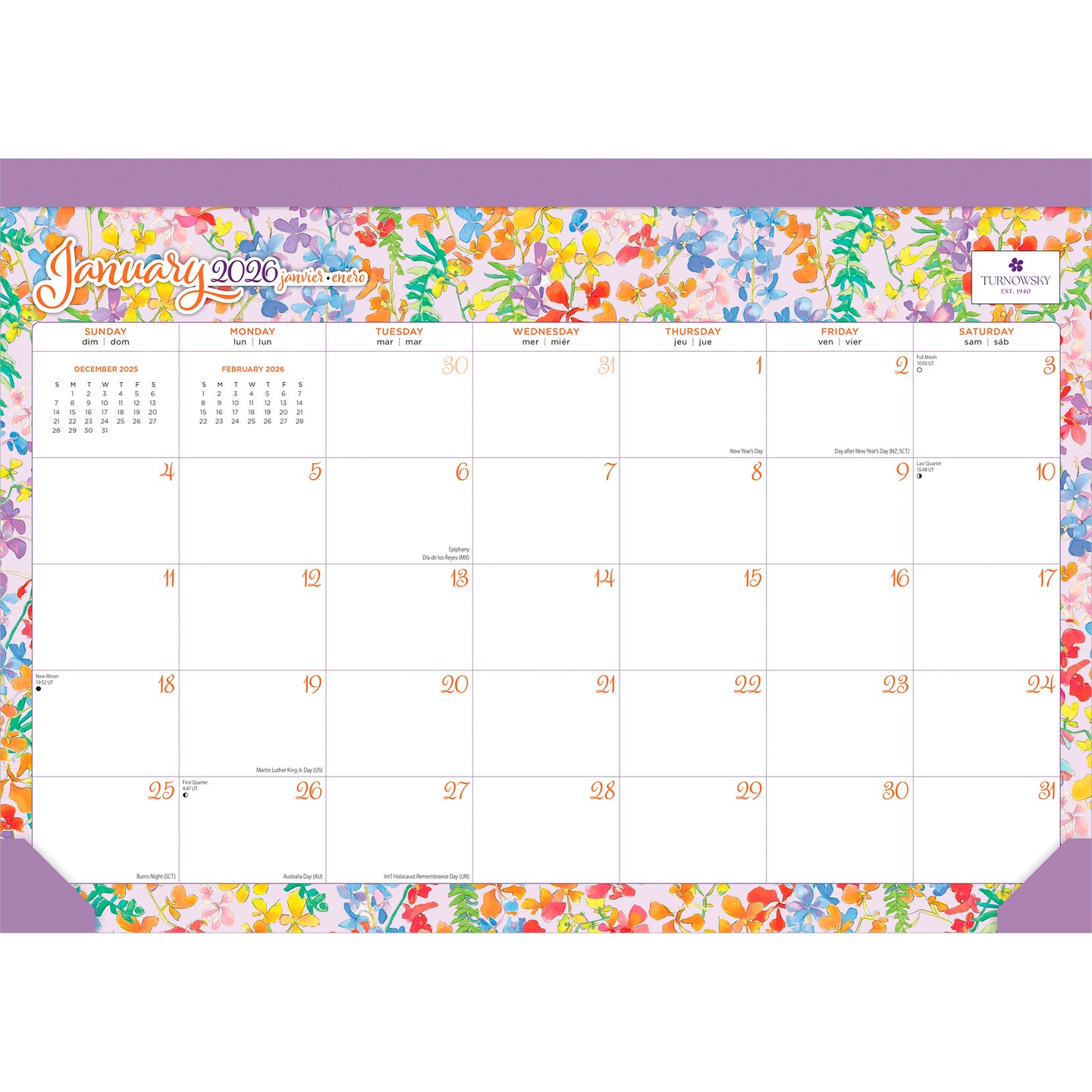 House of Turnowsky OFFICIAL | 2026 17 x 12 Inch Monthly Desk Pad Calendar