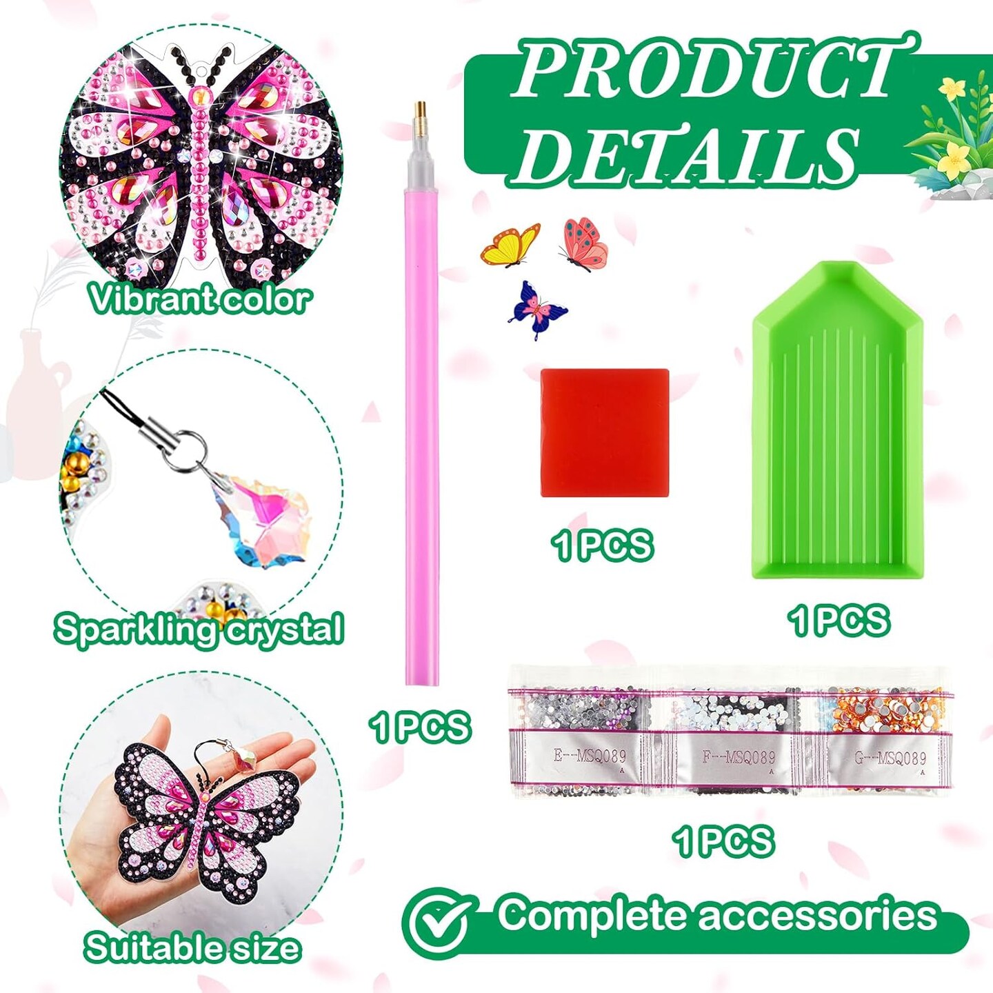 8PCS 5D Diamond Art Bookmarks – Butterfly & Hummingbird Crystal DIY Kit for Adults, Acrylic & Rhinestone Pendants, 8 Unique Styles