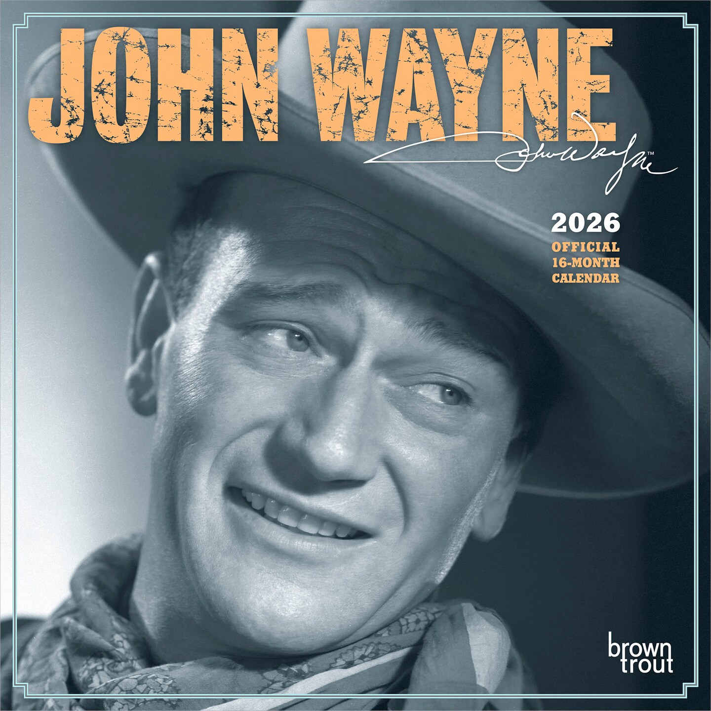 John Wayne OFFICIAL | 2026 7 x 14 Inch (Hanging) Monthly Mini Wall Calendar