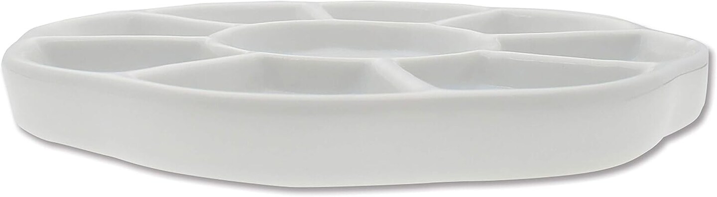 The Beadsmith Ceramic Mixing Palette, Sunflower Design Bead Tray, Arts & Crafts Accessories Organizer, 5.5' x 5.5' x .5', 9 Compartments (1 Palette)