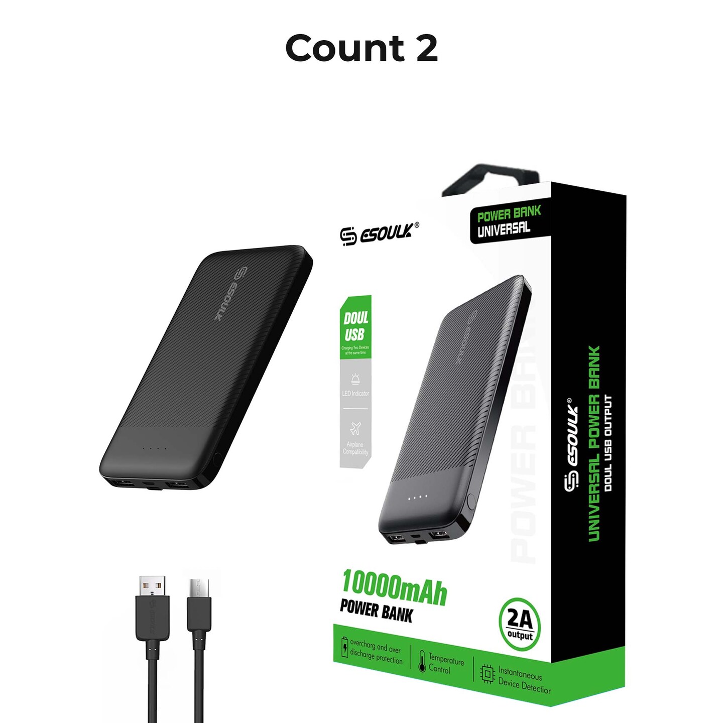 Dual USB Power Bank 10000mAh