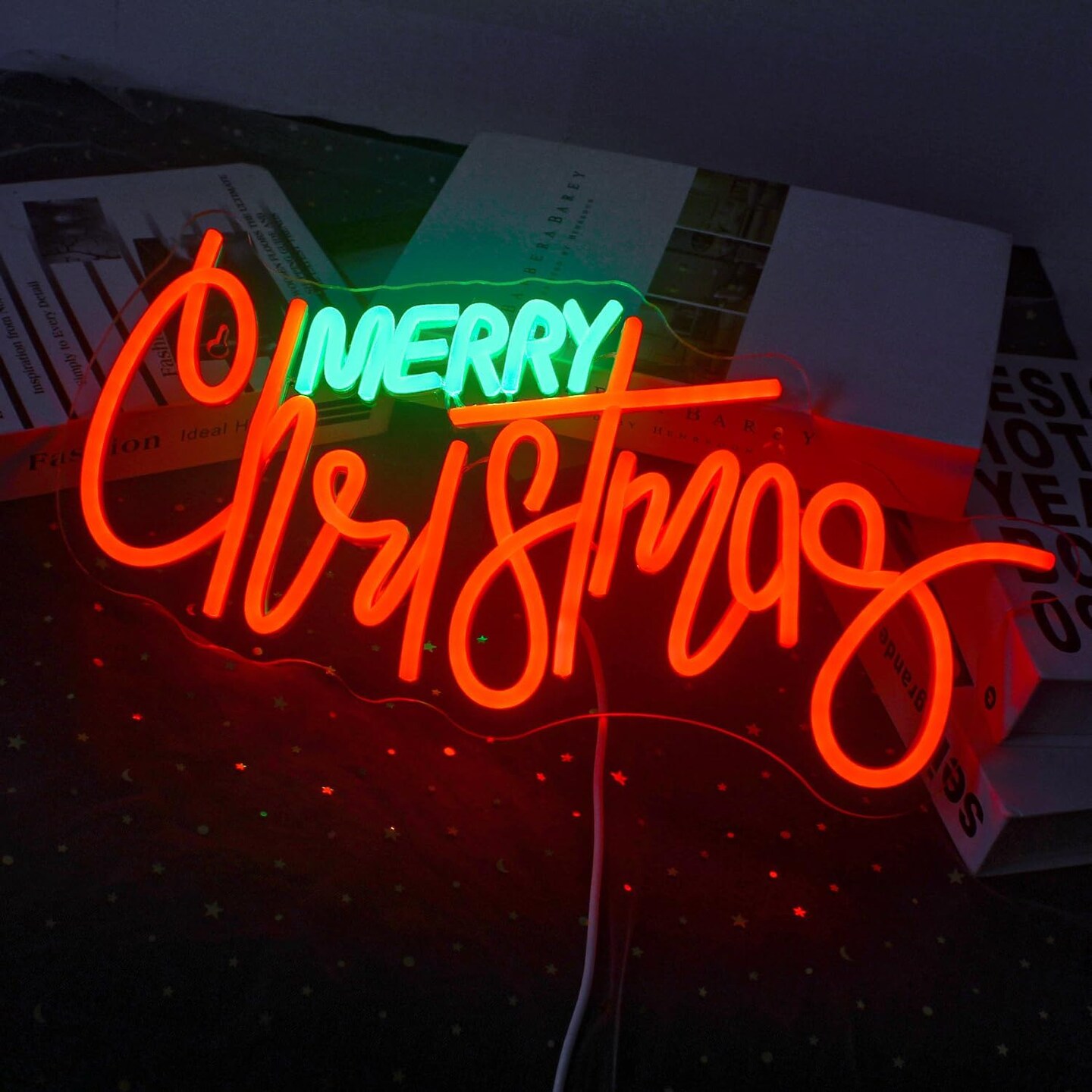 Merry Christmas Neon Sign - Red Green Led Sign 10 Dimmable Neon Signs for Wall Decor, Merry Christmas Neon Lights Signs for Christmas Party Bar Home Christmas Decor Family Kids Gifts