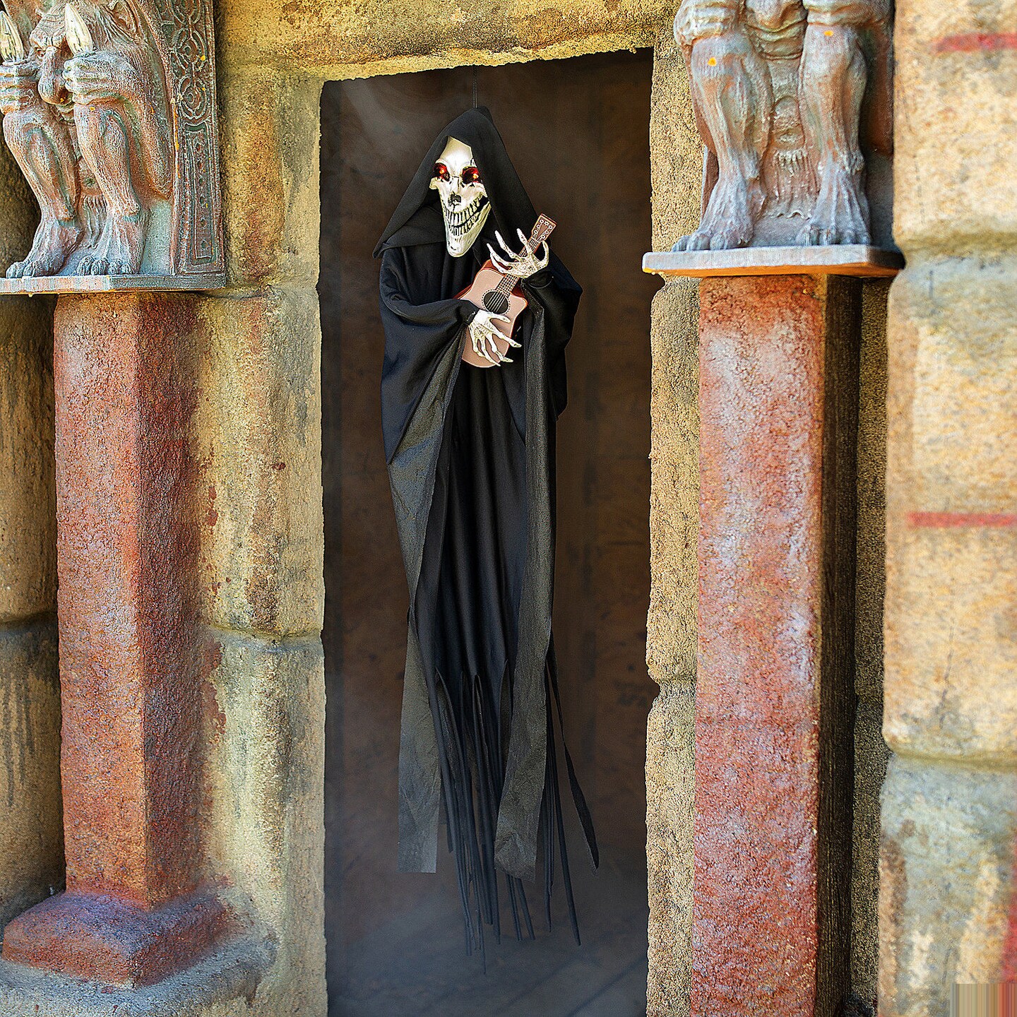 Singing Reaper with Guitar Halloween Decoration 13.75&#x22; x 47.25&#x22;
