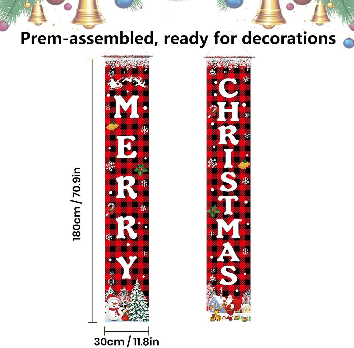 Christmas Decorations Merry Christmas Banner Xmas Porch Door Sign Welcome Banner for Wall Home Party Decor Christmas Decorations Indoor Outdoor