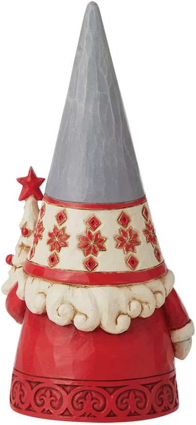 Jim Shore Heartwood Creek Nordic Noel Gnome with Tree Cozy Christmas Figurine, 6.61 Inch, Multicolor