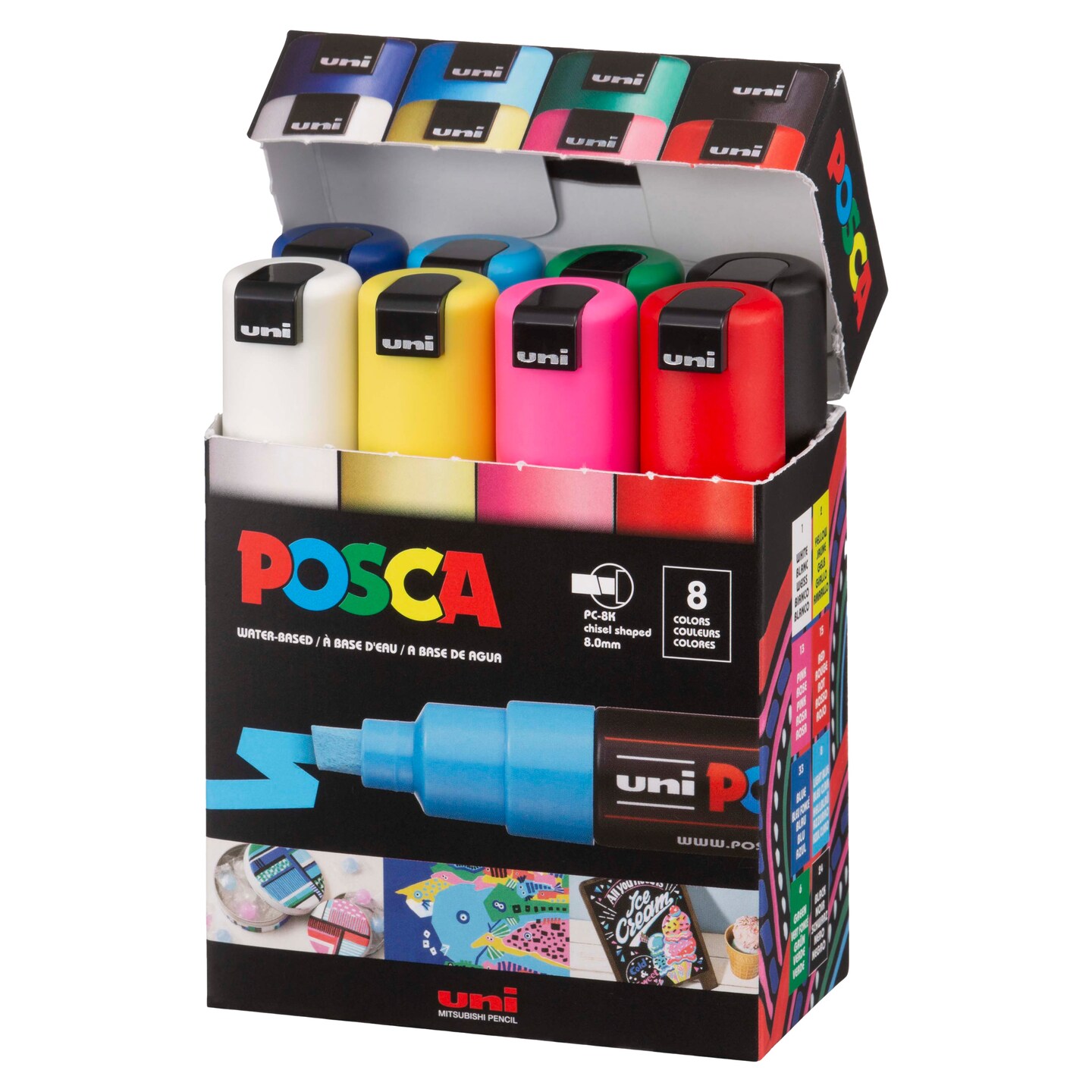 POSCA Paint Marker Set, 8-Colors, PC-8K