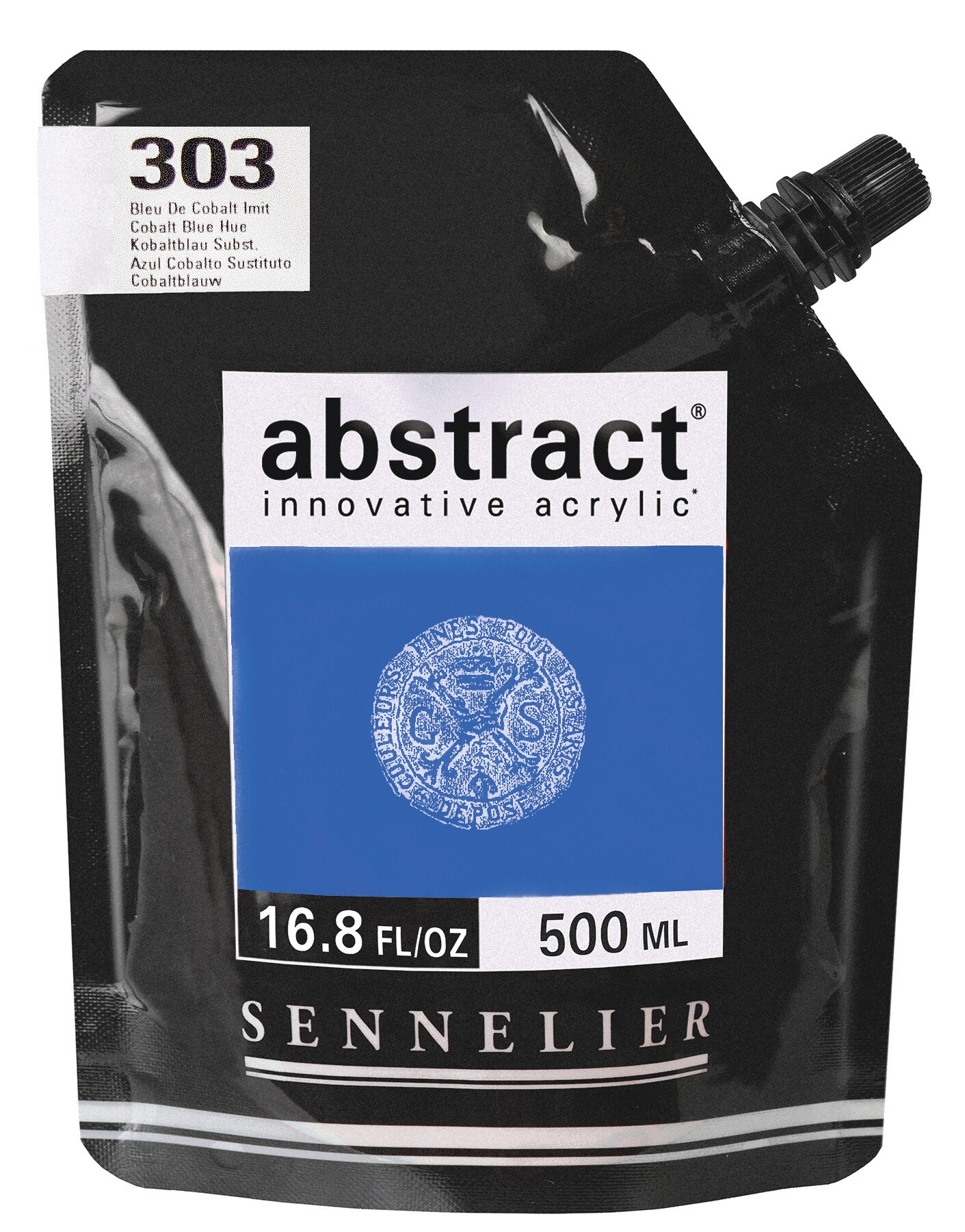 Sennelier Abstract Acrylics, Satin, 500ml, Cobalt Hue Blue