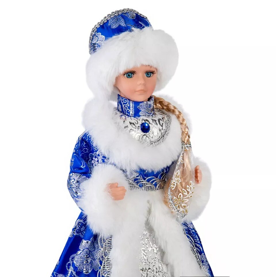 16&#x22; Snow Maiden Collectible Musical Doll Christmas Russian Snegurochka Figurine