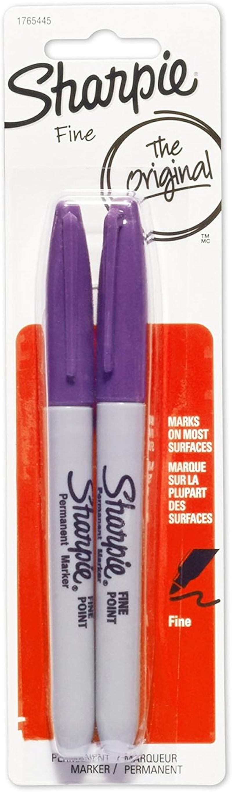 Permanent Markers, Fine Point, Purple, 2-Pack (1765445)