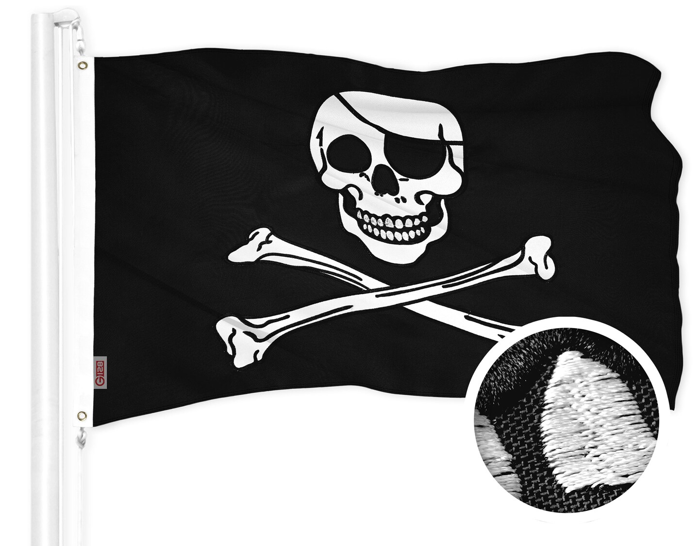 G128 Pirate Jolly Roger Bones Flag 16x24 In ToughWeave Series