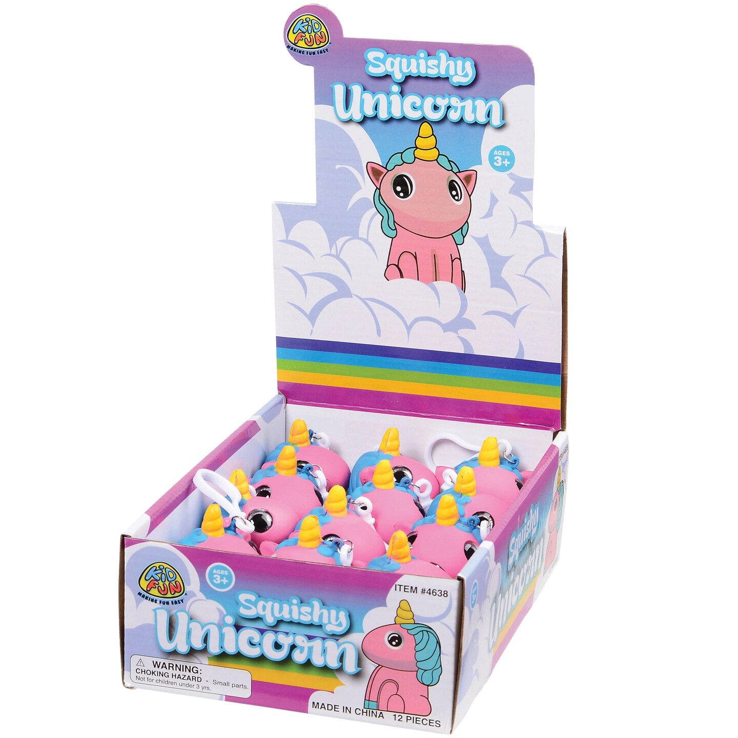 Squishy Unicorn with Glitter Eyes 12 Units