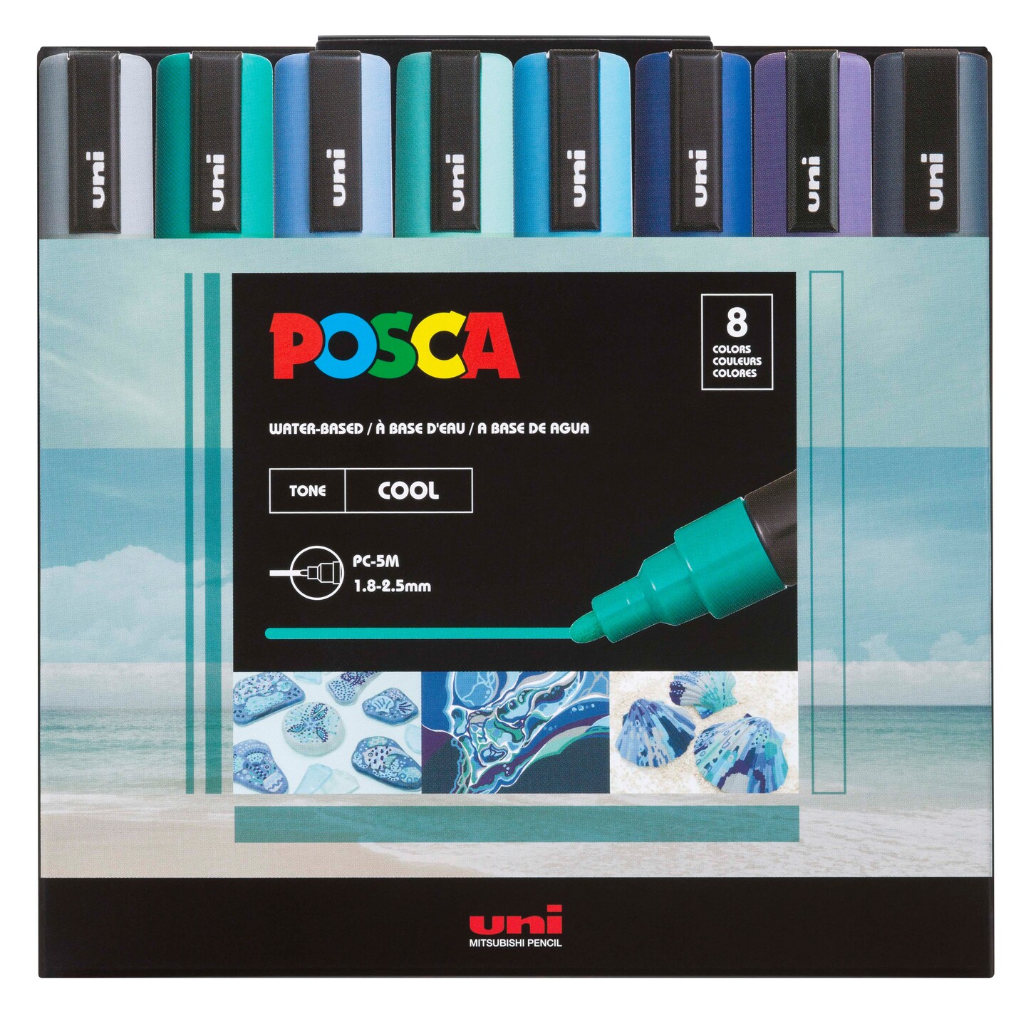 POSCA Paint Markers, PC-5M, Cool Colors Set