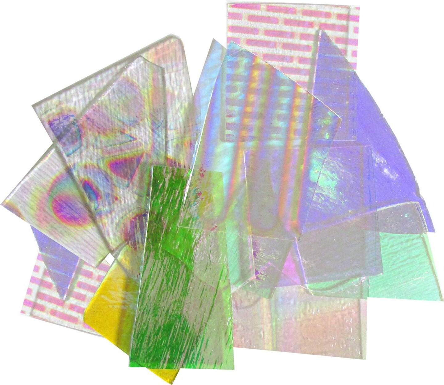 CBS Dichroic Assorted Glass Jewelry Pack Thin Clear 1/2lb.Bag 90coe