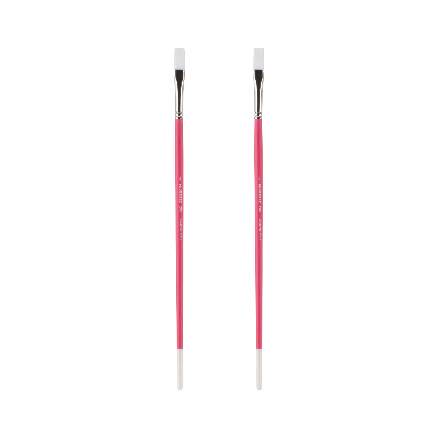 Creative Mark Pro White Soft Filament Acrylic Paint Brushes Flat Sets