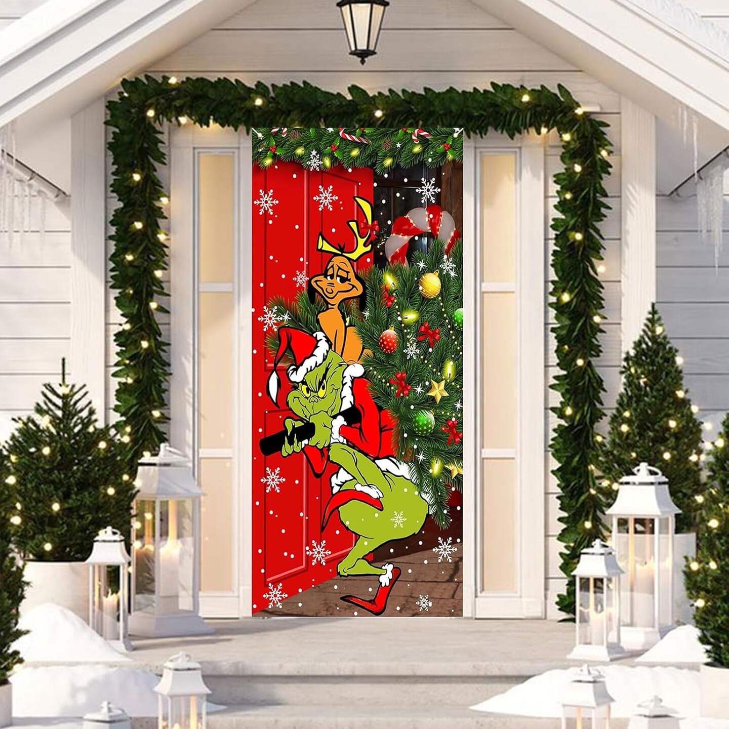 6 x 3 FT Christmas Door Banner Decor Garage Yard Outdoor Holiday Home Party