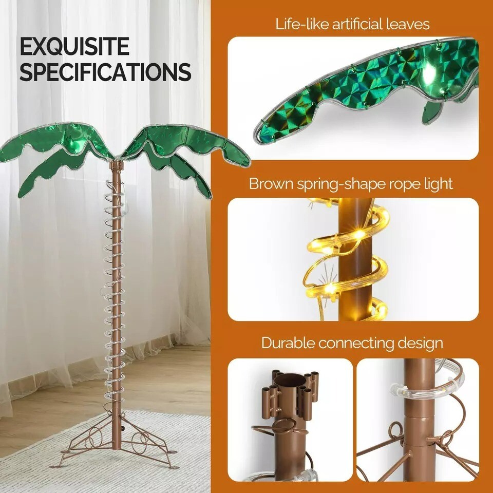 Waterproof Palm Tree Light LED Rope Lighted for Outdoor Garden Party Decoration