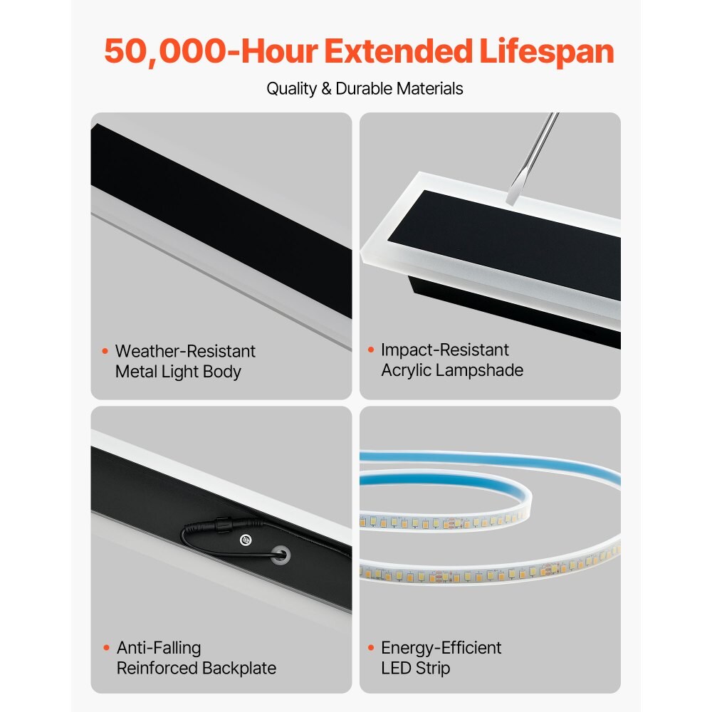 Warm Light Aluminum Outdoor Wall Lamp IP65 Waterproof 3000K LED 6W 23.6in