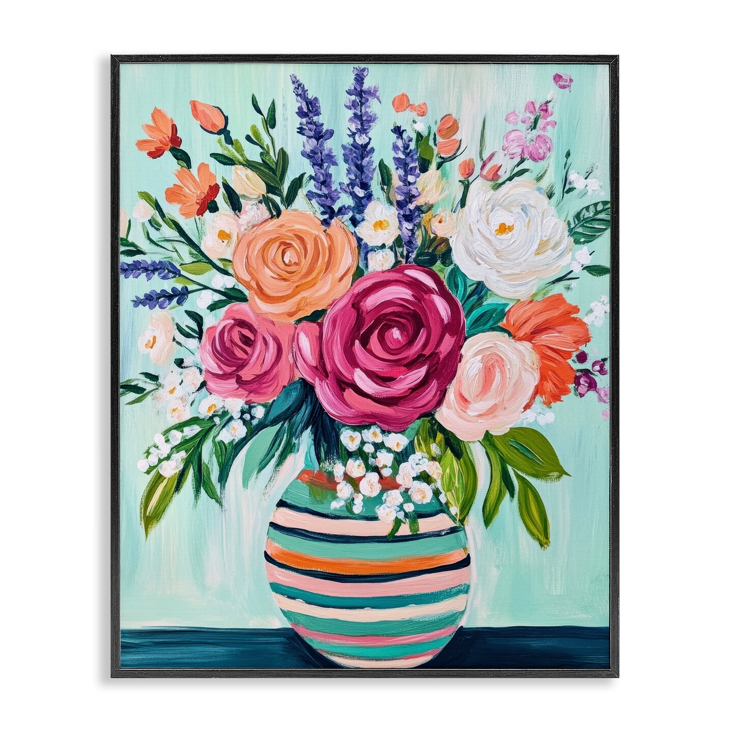 Stupell Industries Big Bloom Abstract Bouquet Framed Giclee, design by Petal Prints Design