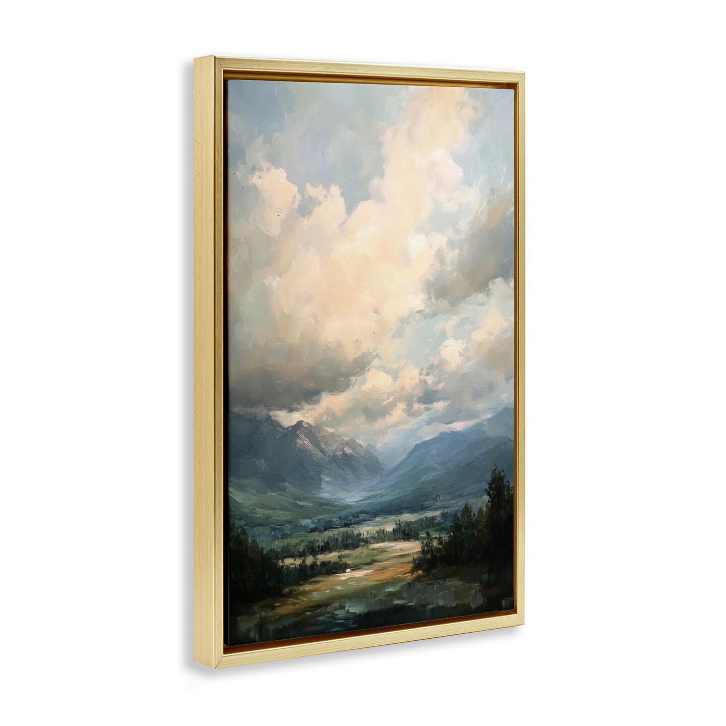 Stupell Industries Split Heavens Cloudy Meadow Floating Frame, design by Petal Prints Design