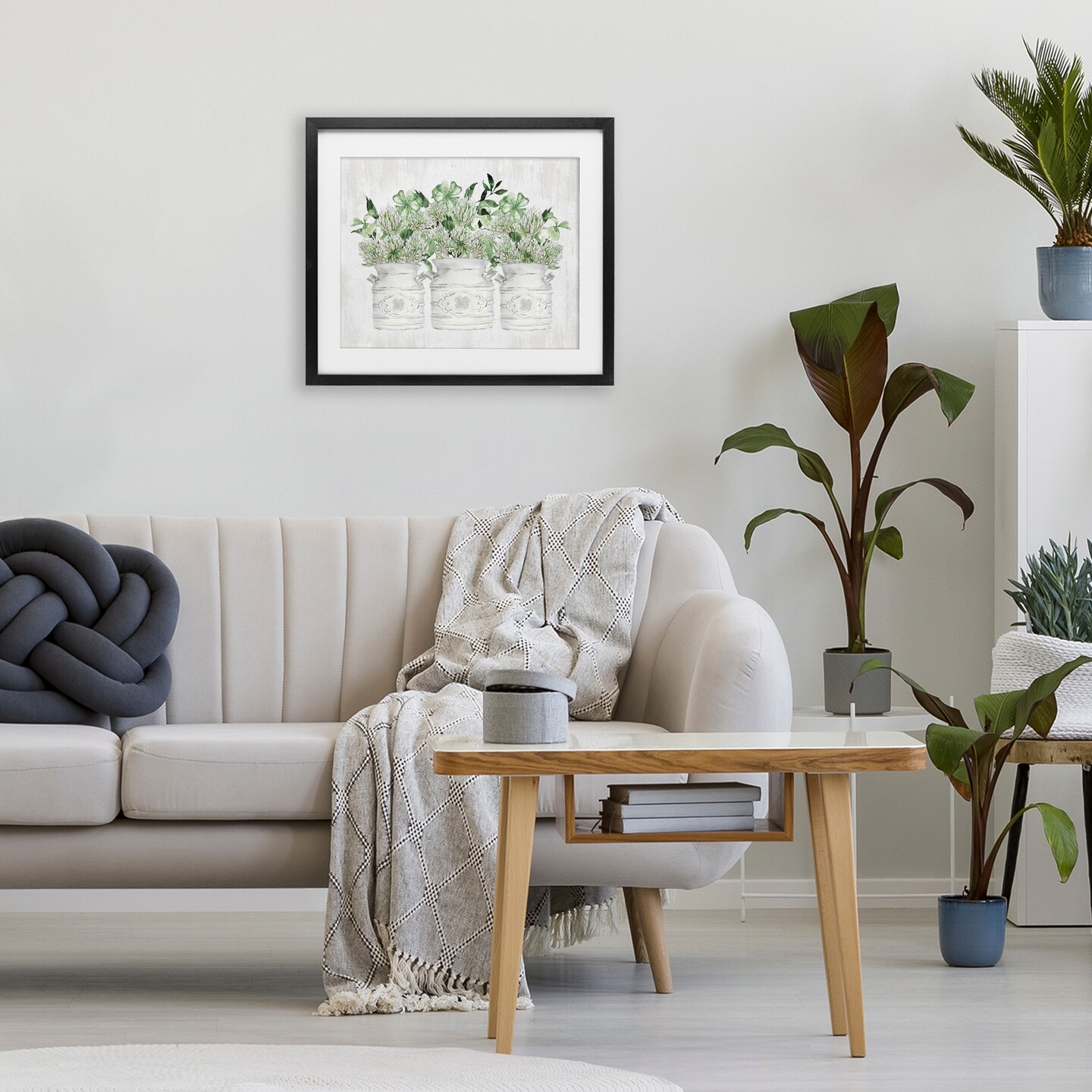 Stupell Industries Rustic Spring Shamrock Assortments Framed Print Under Glass, design by Lettered and Lined