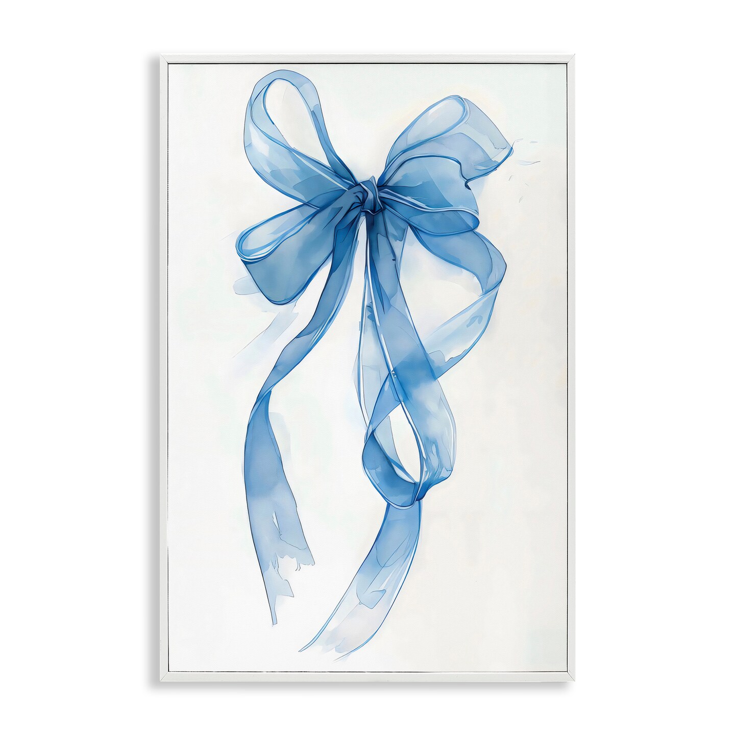 Stupell Industries Wispy Blue Bow Watercolor Framed Giclee, design by LSR Design Studio