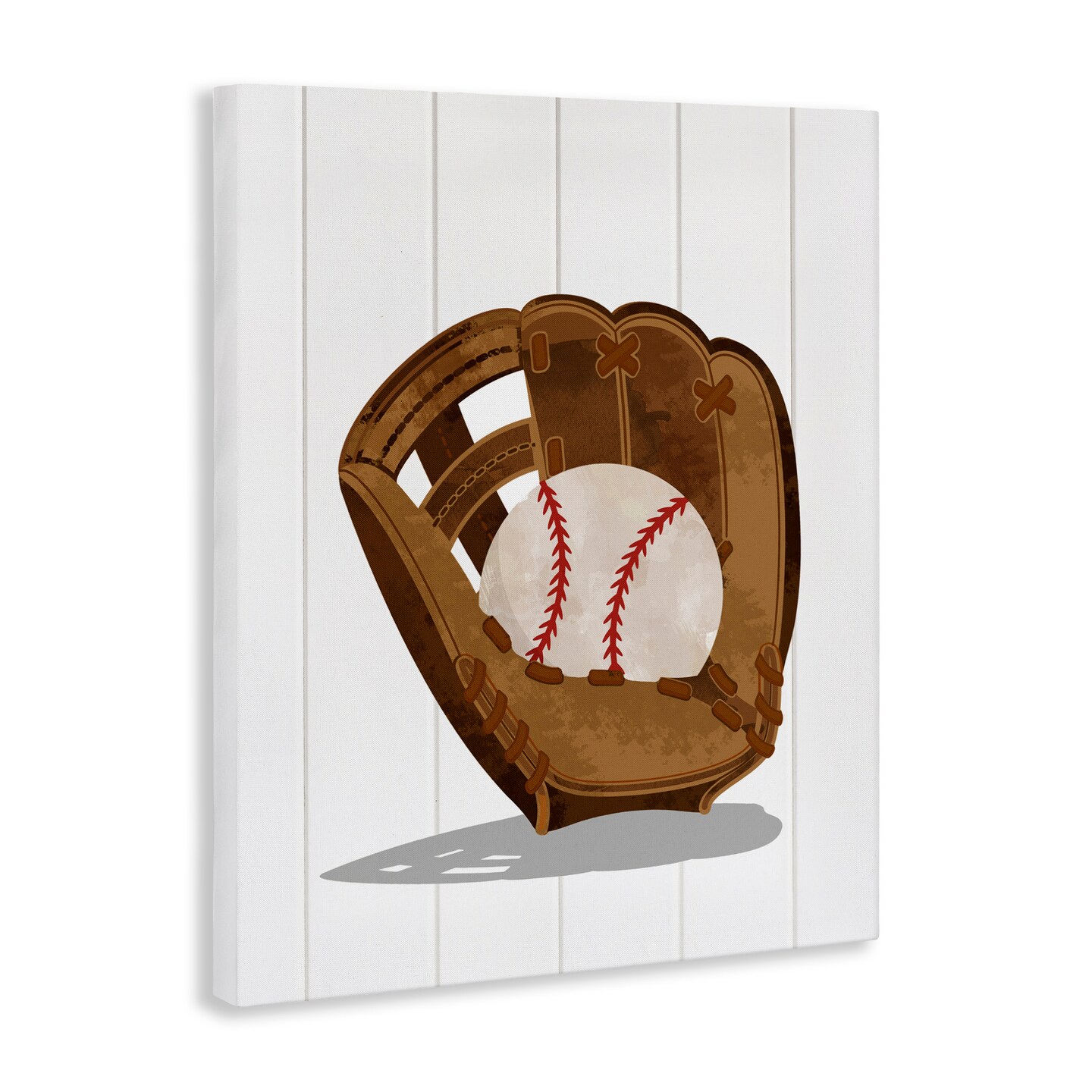 Stupell Industries Sporty Baseball in Glove Canvas, design by Christine Simpson Art