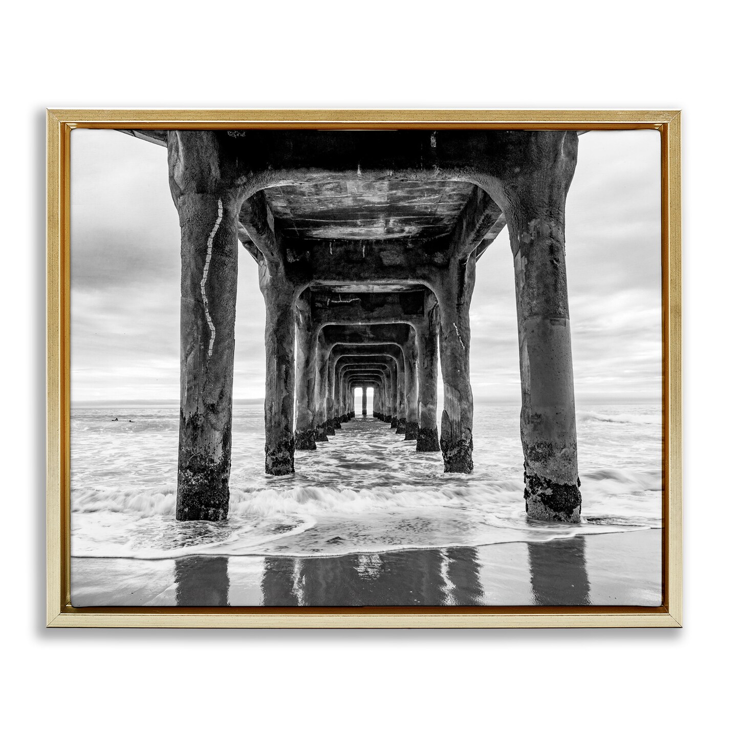 Stupell Industries Pier Structure in Perspective Floating Frame, design by Jeff Poe Photography