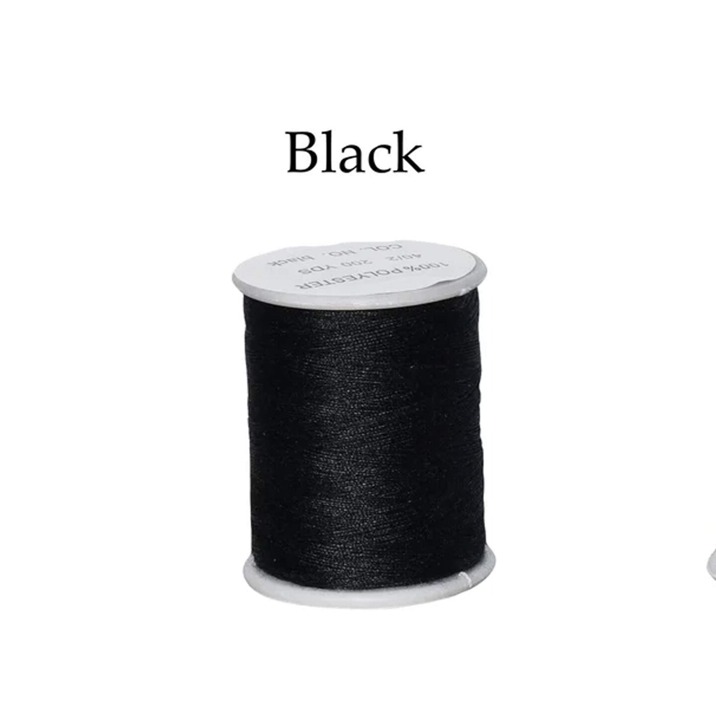 200 Yards Black Small 100% Polyester Thread Strong & Versatile Sewing Thread