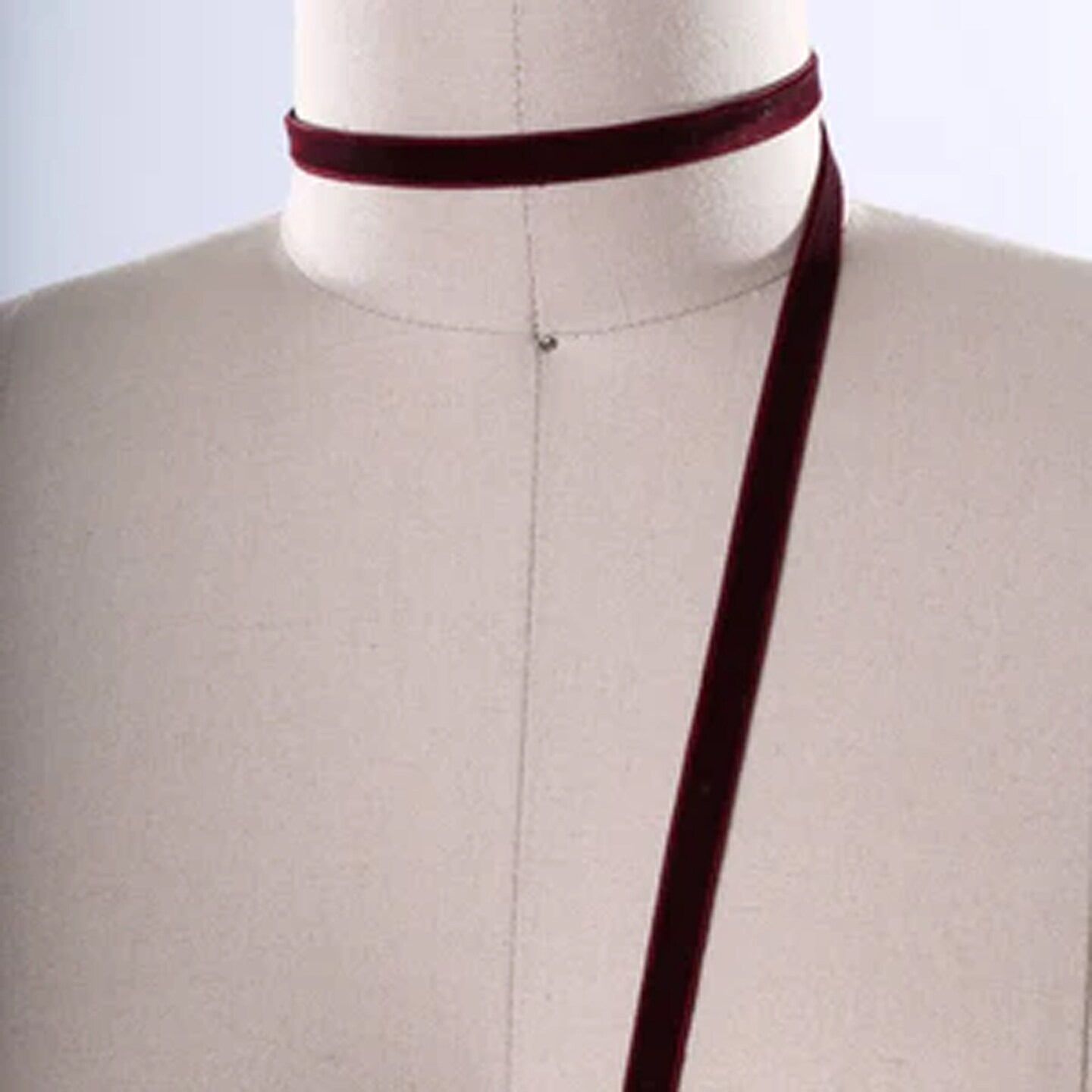 1 Yard Burgundy Velvet Ribbon Trim 3/8" Single Faced Soft Non-Stretch Tape