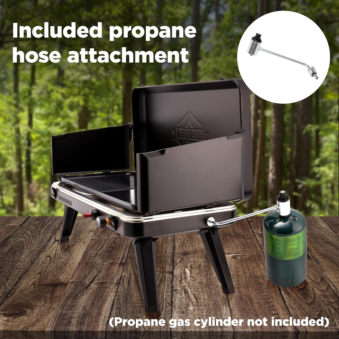 Hike Crew Gas Camping Grill &#x26; Griddle - 13,000 BTU Portable Propane Grill with Integrated Igniter &#x26; More!