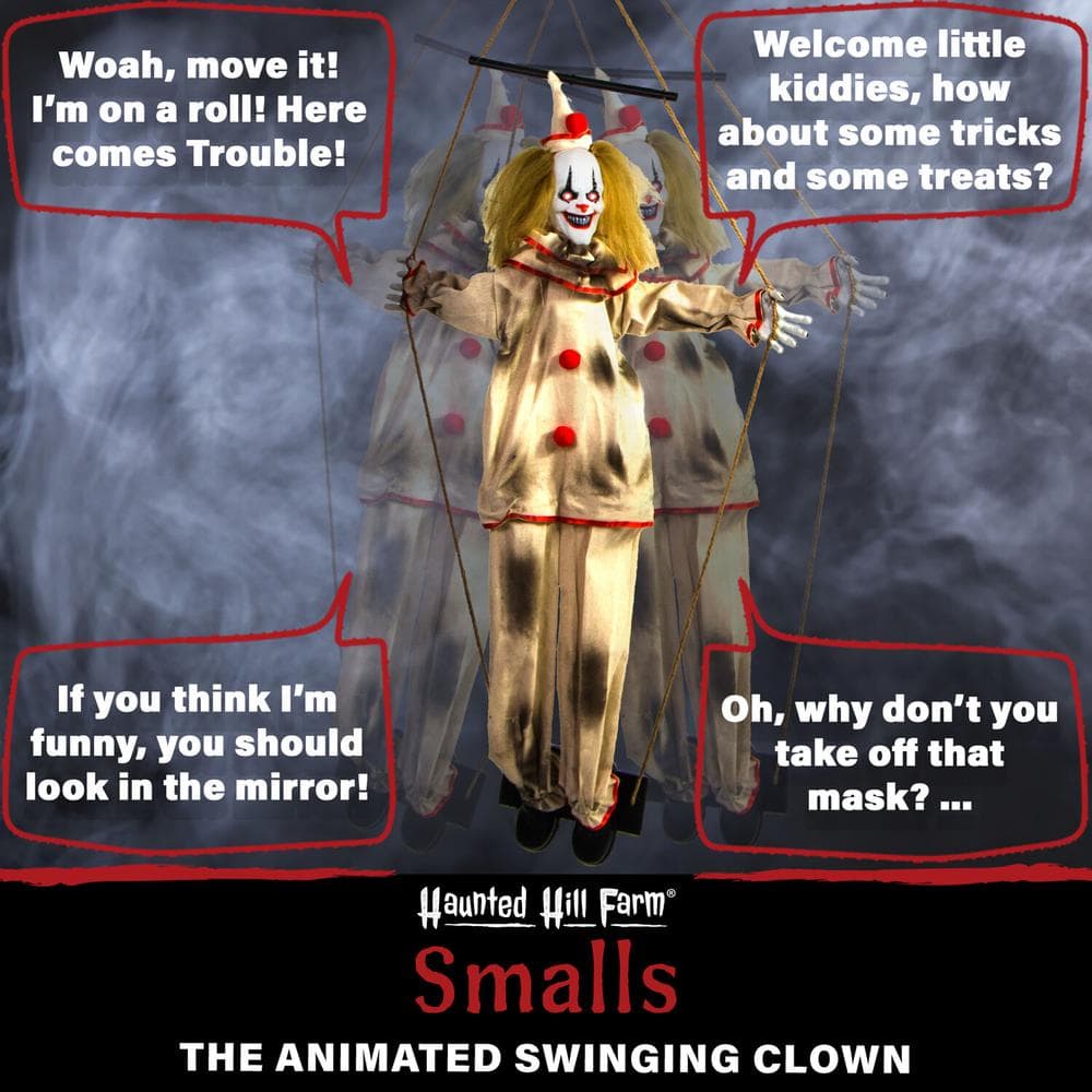 55 Inch Smalls Animated Swinging Clown For Halloween