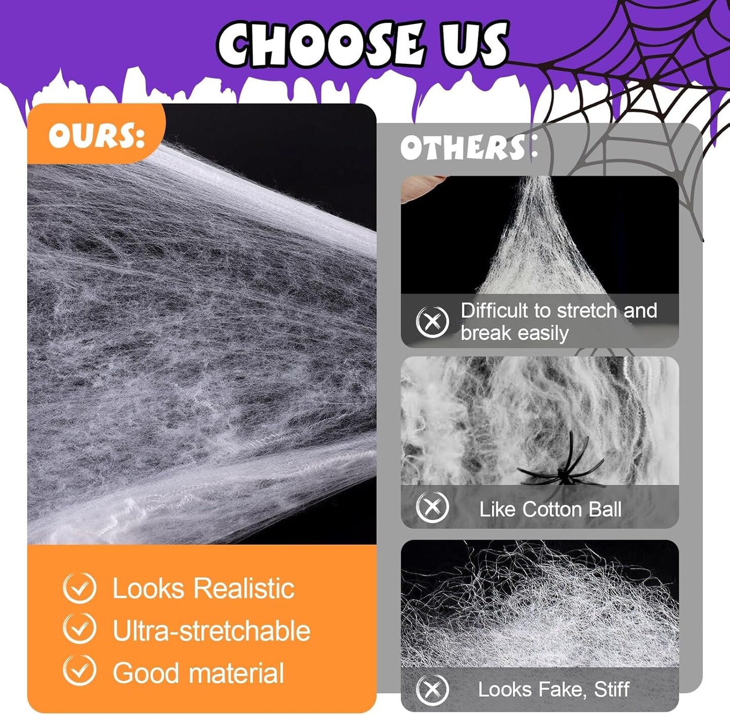 1200 Sqft Spider Webs Halloween Decorations with 100 Fake Scary Spiders, Super Stretch Cobwebs, Glow in the Dark Spiders, for Halloween Indoor and Outdoor Party Suppliesz, Halloween DIY Decoration