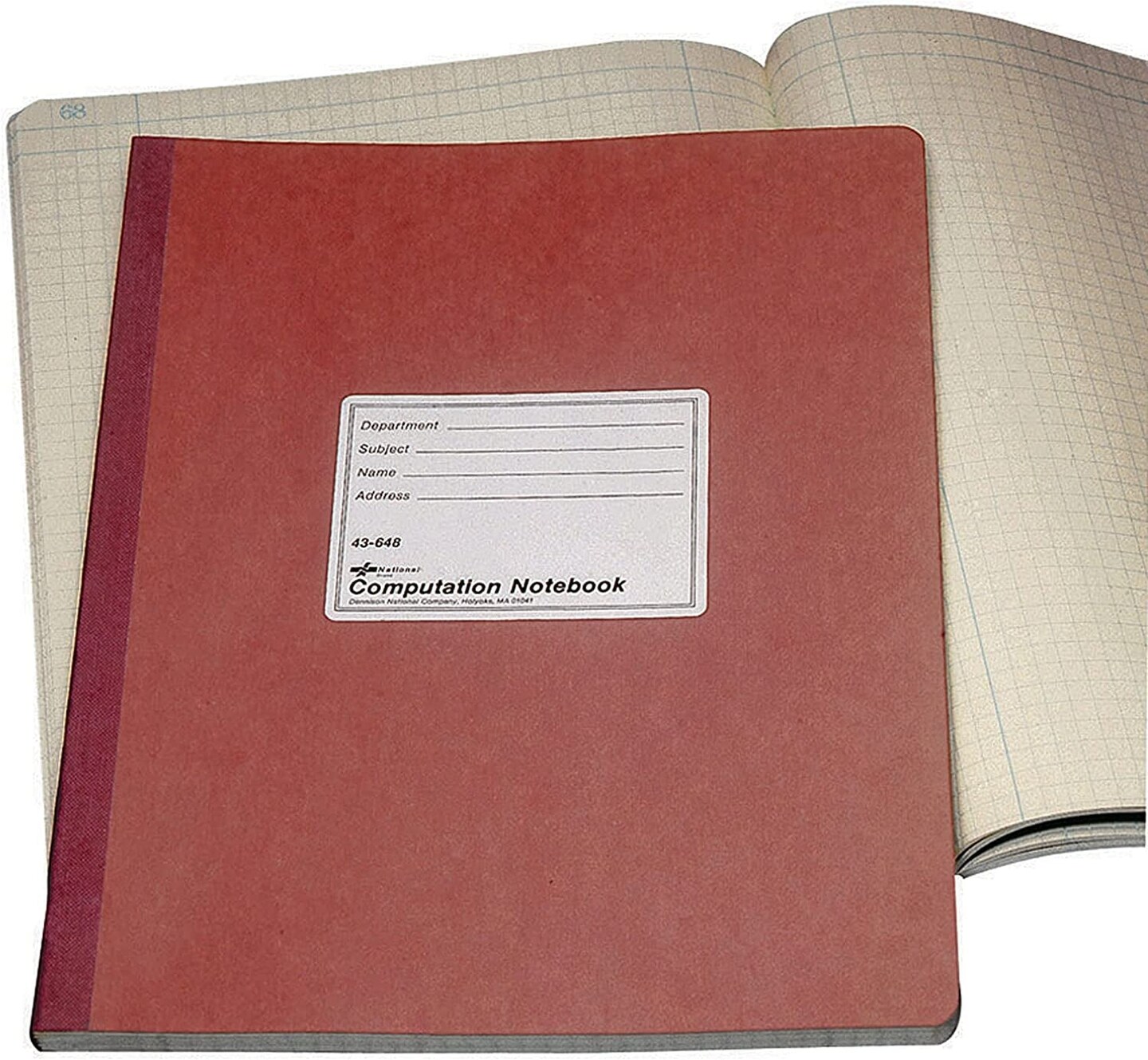 Brand Computation Notebook, 4 X 4 Quad, Brown, Green Paper, 11.75 X 9.25 Inches, 75 Sheets (43648)