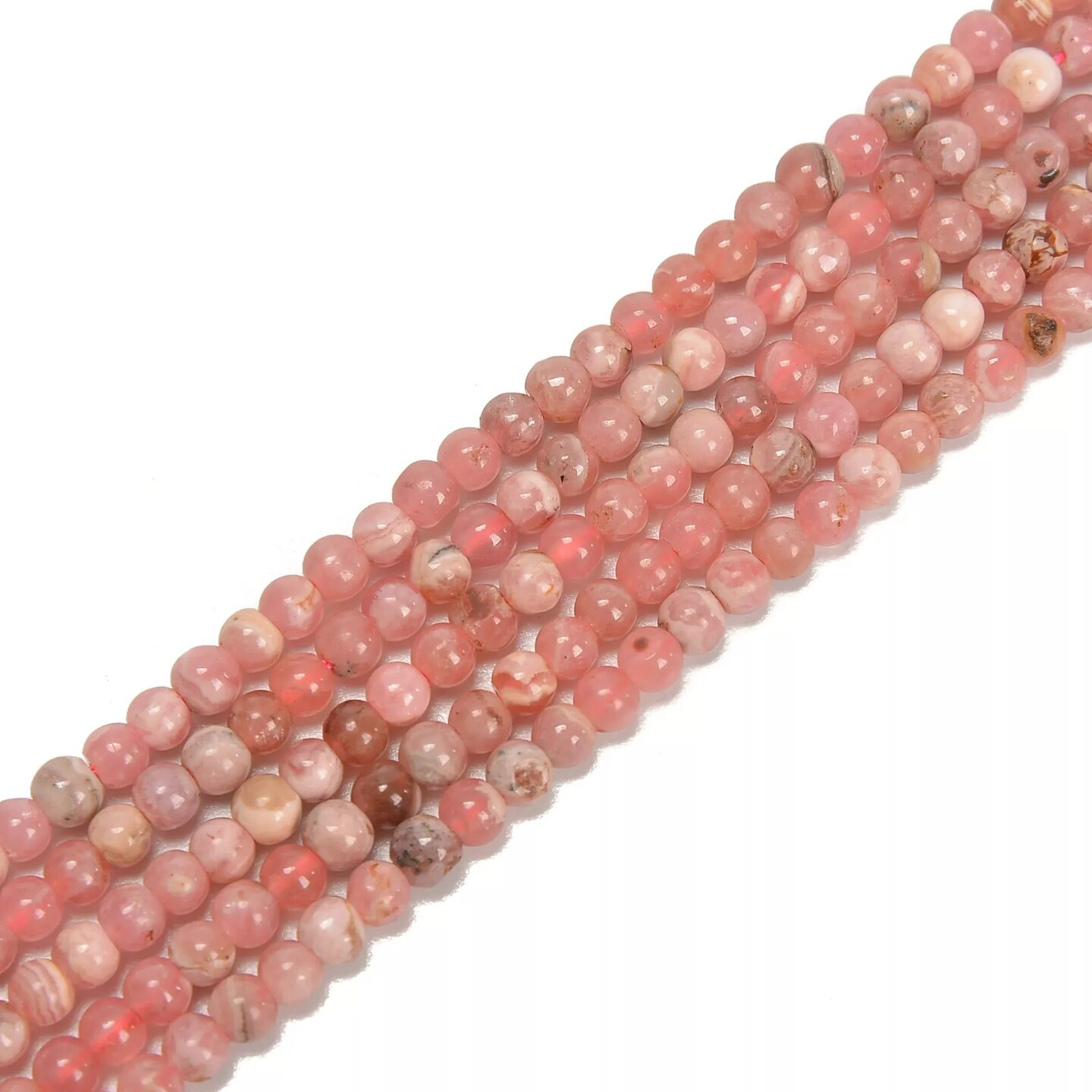 Natural Rhodochrosite Smooth Round Beads Size 4mm 15.5&#x27;&#x27; Strand