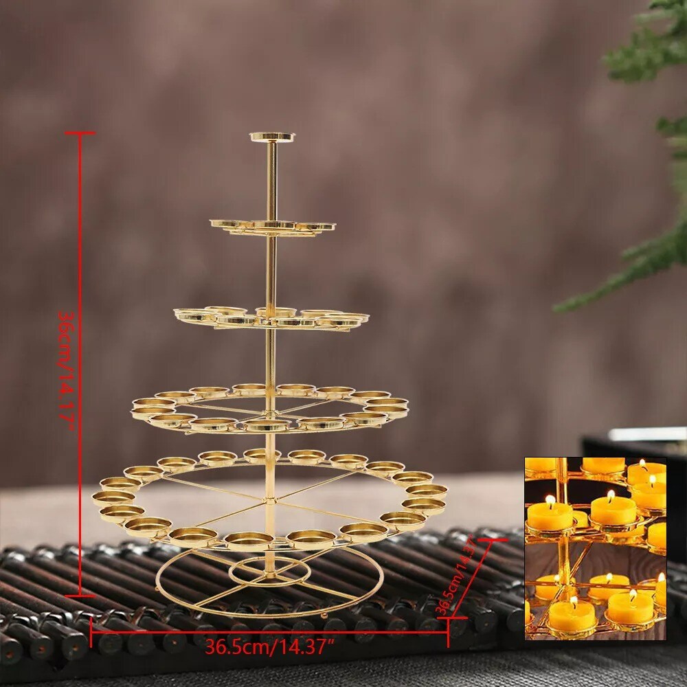 49 Candle Holder Buddha Ghee Lamp Holder Light Temple Ornaments Alloy Home Decor