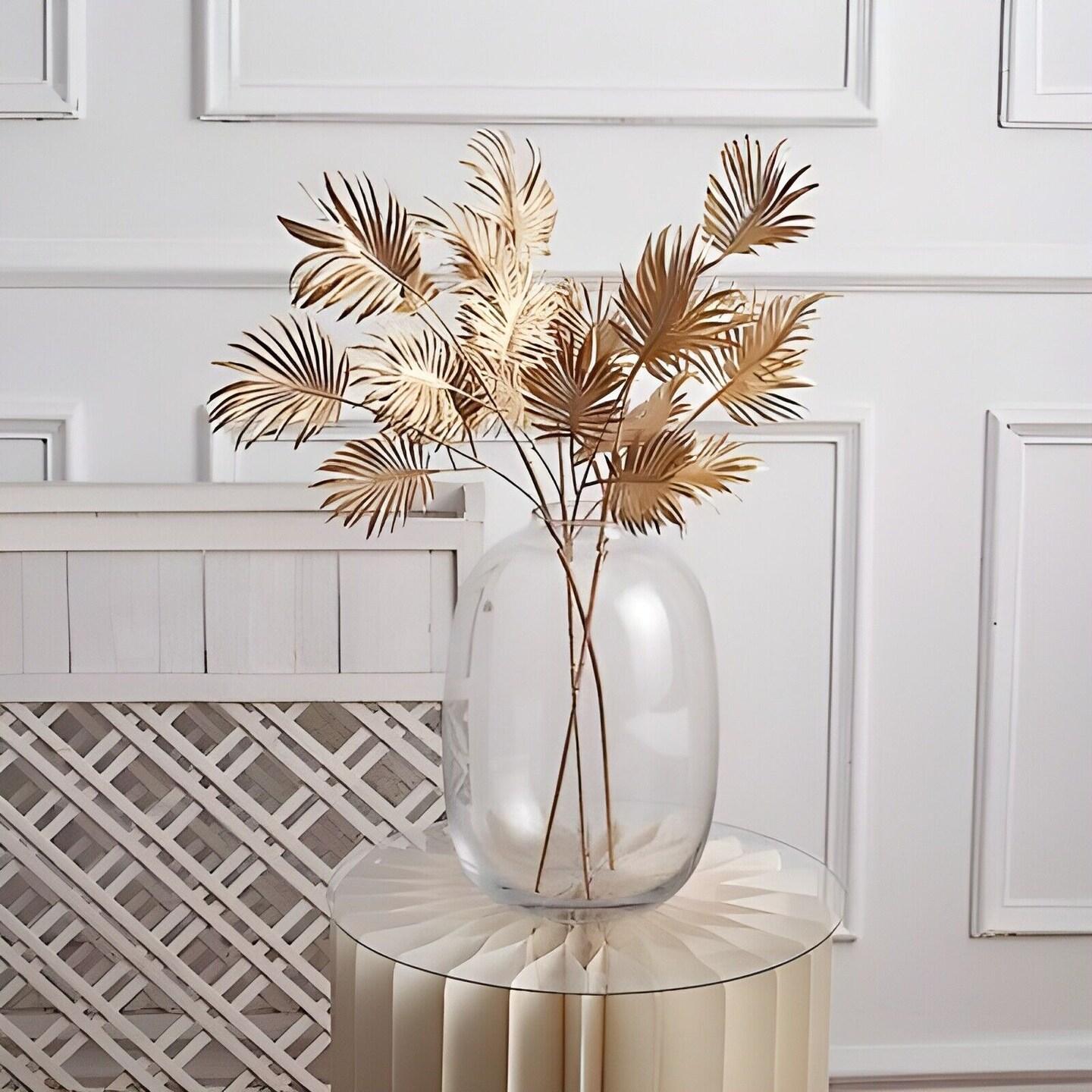 3 Metallic Gold 24 in Artificial Palm Leaves BRANCHES Party Events Decorations