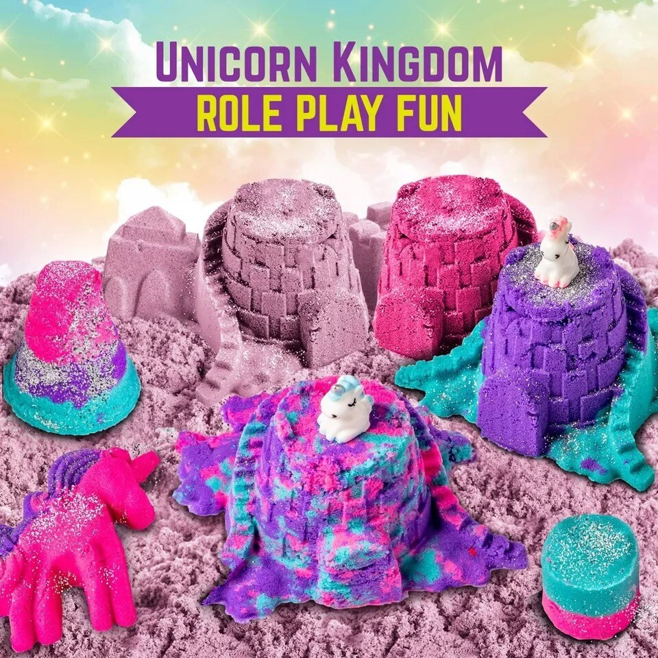 GirlZone Unicorn Sensory Bin Kingdom Sand Art Kit for Girls