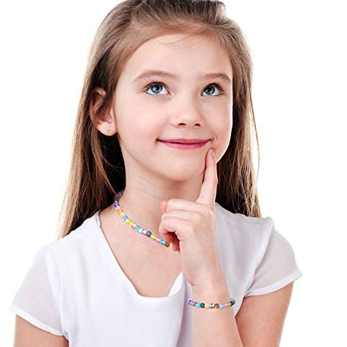 140 Pieces 8 mm Mermaid Glass Beads Bulk Matte Crystal Glass Beads Glass Frosted Moonstone Beads for Jewelry Making Crafts DIY, Multicolor (Bright Color)