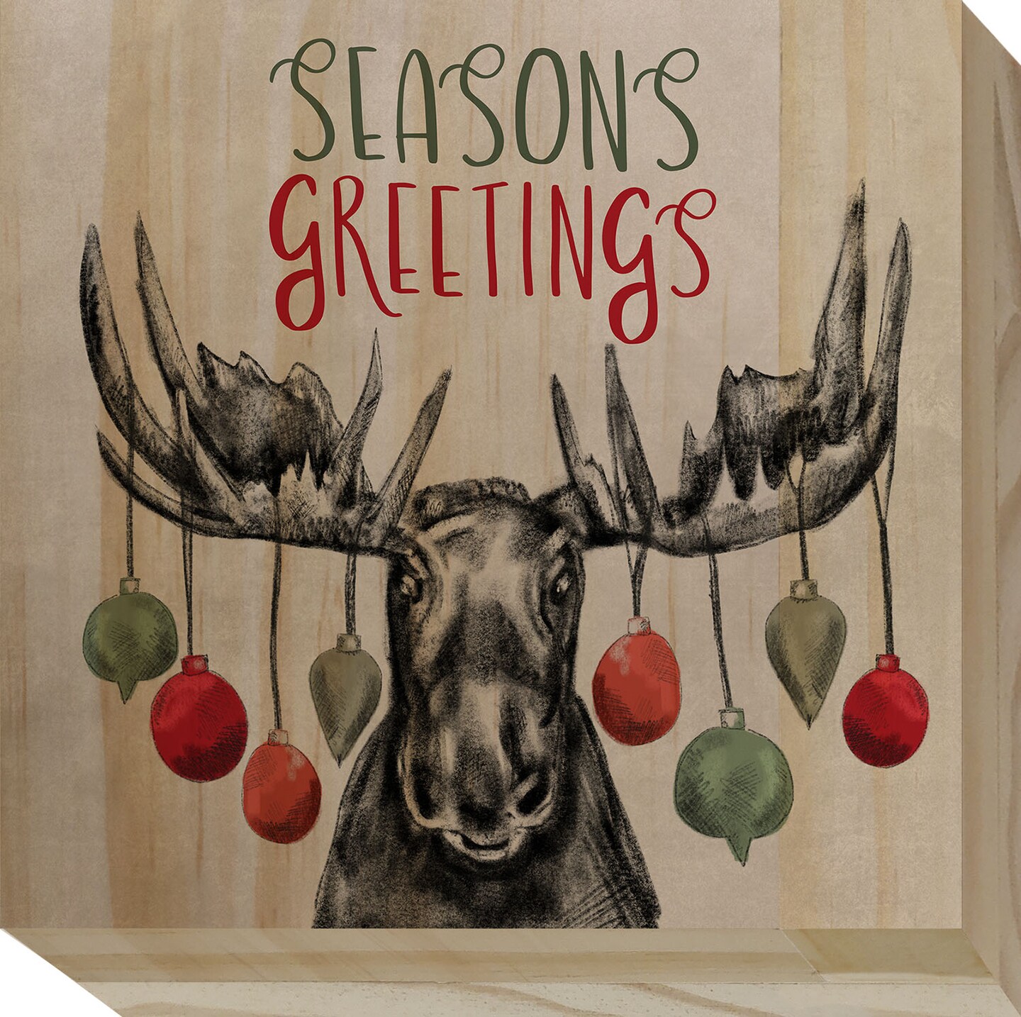 Christmas Deer and Moose 5.5&#x22; Wood Block Signs